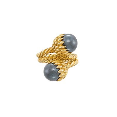 Lot 237 - Gold and Hematite Acorn Bypass Ring, Tiffany & Co., Schlumberger