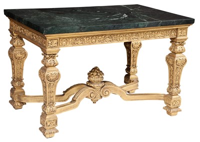 Lot 241 - Louis XIV Style Giltwood Marble Top Center...