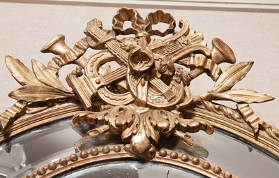 Lot 236 - Louis XVI Style Giltwood Oval Mirror Height 50...