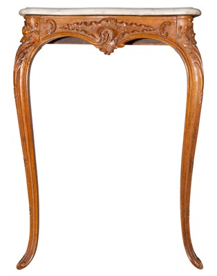 Lot 286 - Pair of Louis XV Style Marble Top Fruitwood...