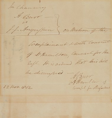 Lot 117 - [HAMILTON, ALEXANDER & BURR, AARON] Legal...