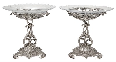 Lot 490 - Pair of Victorian Sterling Silver and Glass...