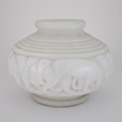 Lot 261 - Paul D'Avesn Art Deco Molded Glass Vase Circa...