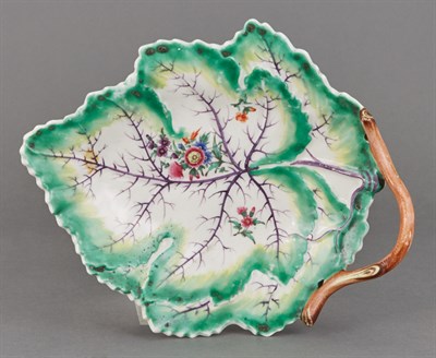 Lot 180 - Chelsea Porcelain Double Leaf-Form Dish Circa...