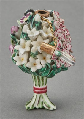 Lot 181 - Chelsea Flower Bouquet Porcelain Scent Bottle...