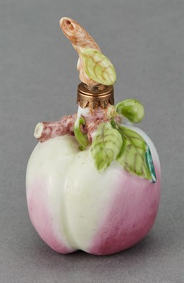Lot 189 - Chelsea Peach-Form Porcelain Scent Bottle and...