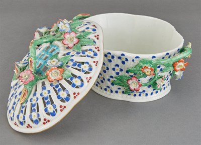 Lot 196 - Derby Porcelain Chestnut Basket, Cover and...