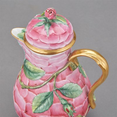 Lot 201 - Meissen Porcelain Rose-Form Tea and Coffee...