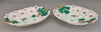 Lot 204 - Pair of Chelsea Porcelain Leaf and Basket...
