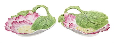 Lot 232 - Pair of Derby Porcelain Peony Dishes Circa...