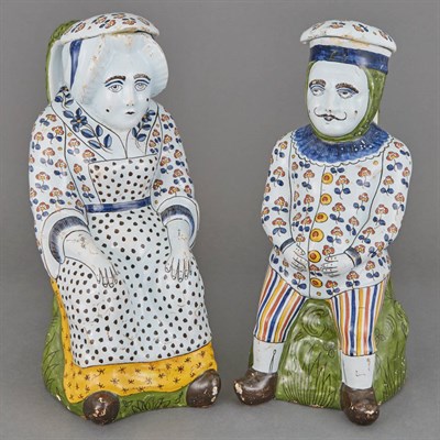 Lot 324 - Pair of Dutch Delft Polychrome Decorated...