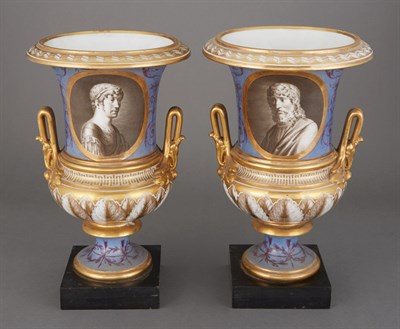Lot 303 - Pair of Paris Porcelain Vases Circa 1810 Each...