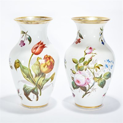 Lot 305 - Pair of Paris Porcelain Vases Each of baluster...