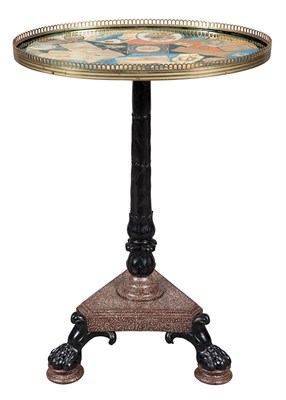 Lot 157 - Regency Black Painted and Faux Porphory...