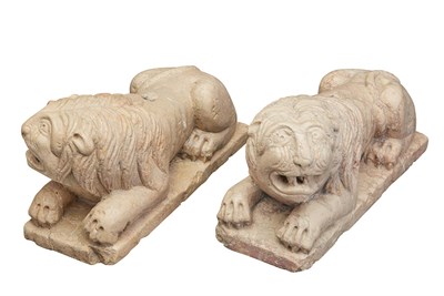 Lot 588 - Pair of Marble Columnar Supports Italian or...