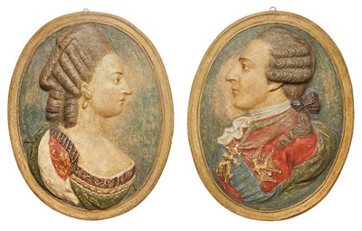 Lot 277 - Pair of Polychrome Painted and Parcel Gilt...
