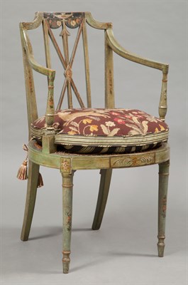 Lot 214 - Set of Six George III Polychrome Decorated...