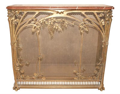 Lot 150 - Art Nouveau Style Radiator Cover with Red...