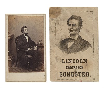 Lot 187 - LINCOLN, ABRAHAM Fine CDV portrait of Lincoln....