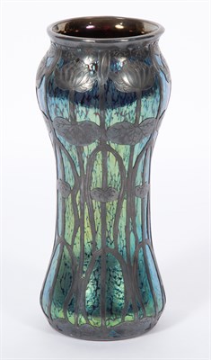 Lot 354A - Two Bohemian Silver Overlay Iridescent Art...