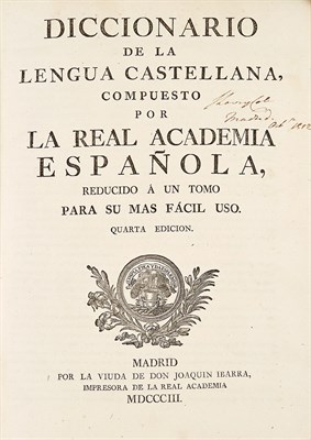 Lot 408 - [DICTIONARY] Diccionario de la Lengua...