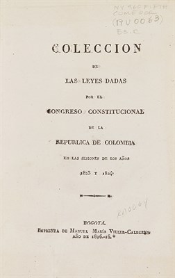 Lot 227 - [BOLIVAR-GRAN COLOMBIA] Coleccion de las Leyes...