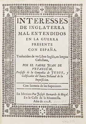 Lot 207 - URTASSUM, JUAN DE (trans.) Interesses de...