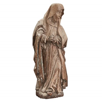 Lot 659 - Polychrome Decorated Carved Oak Figure of the...
