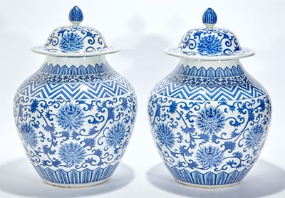 Lot 149 - Pair of Chinese Style Blue and White Porcelain...