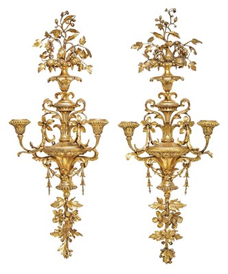 Lot 151 - Pair of George IV Giltwood Two-Light Wall...