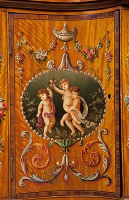 Lot 171 - George III Style Painted Satinwood Bookcase...