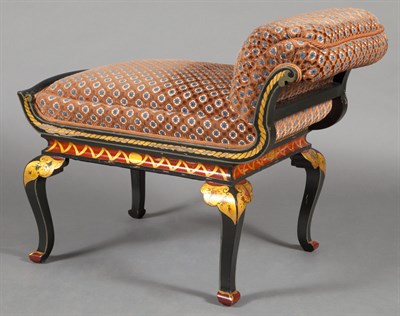 Lot 170 - Queen Anne Style Green and Red Japanned Parcel...