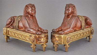 Lot 158 - Pair of Empire Style Gilt and Patinated-Bronze...