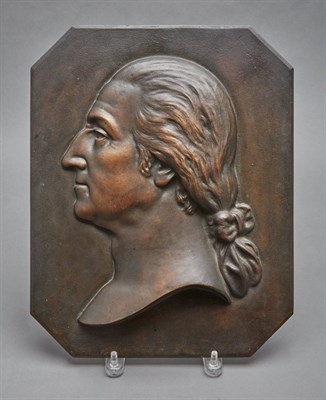 Lot 440 - Bronze Portrait Relief Plaque of George...