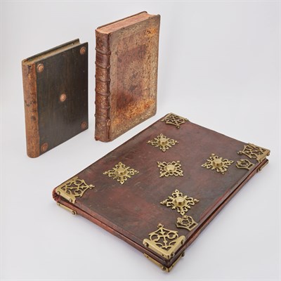 Lot 223 - Brass Mounted Leather Desk Folder Opening to a...