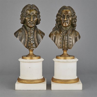 Lot 227 - Two Gilt and Patinated-Bronze Busts After...