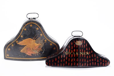 Lot 245 - Two Painted Tole Officers' Dress Helmet Cases...