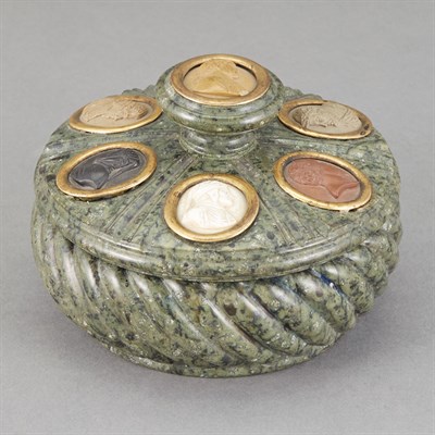 Lot 230 - Continental Intaglio Mounted Marble Inkwell...