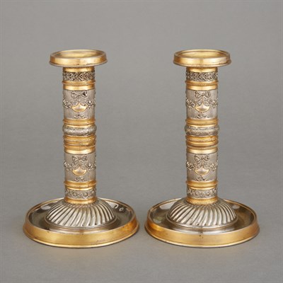 Lot 270 - Pair of Continental Silvered and Gilt-Metal...