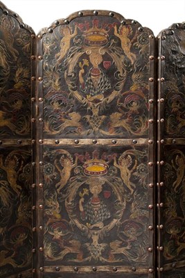 Lot 244 - Continental Polychrome Painted and Parcel Gilt...