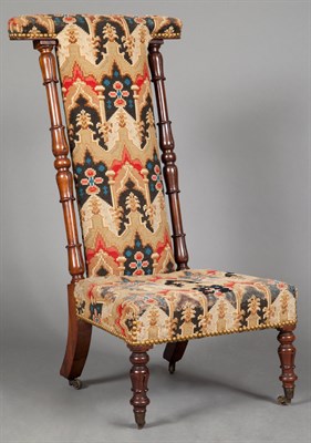 Lot 240 - Victorian Needlework Upholstered Rosewood Prie...