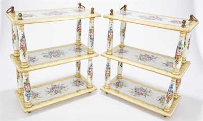 Lot 295 - Pair of Dresden Style Porcelain Three-Tier...