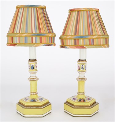 Lot 292 - Pair of German Porcelain Candlesticks Probably...