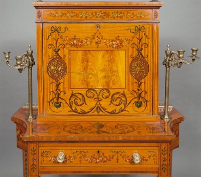 Lot 293 - George III Style Painted Satinwood and Brass...