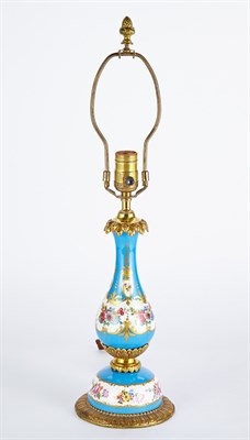 Lot 289 - Sèvres Style Gilt-Metal Mounted Porcelain Lamp...