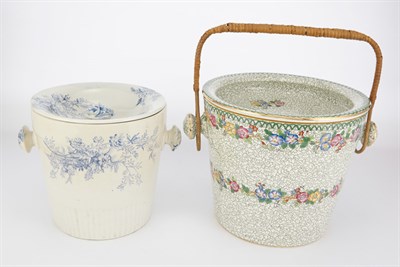 Lot 316 - Two English Porcelain Covered Pails Each with...