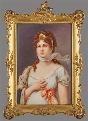 Lot 256 - KPM Painted Porcelain Plaque of Queen Louise...