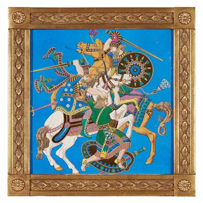 Lot 258 - Polychrome Decorated and Parcel Gilt Ceramic...