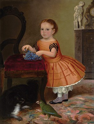 Lot 5 - American School 19th Century A Young Girl with...