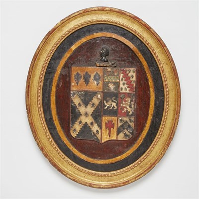 Lot 260 - Group of Three Polychrome Decorated Heraldic...